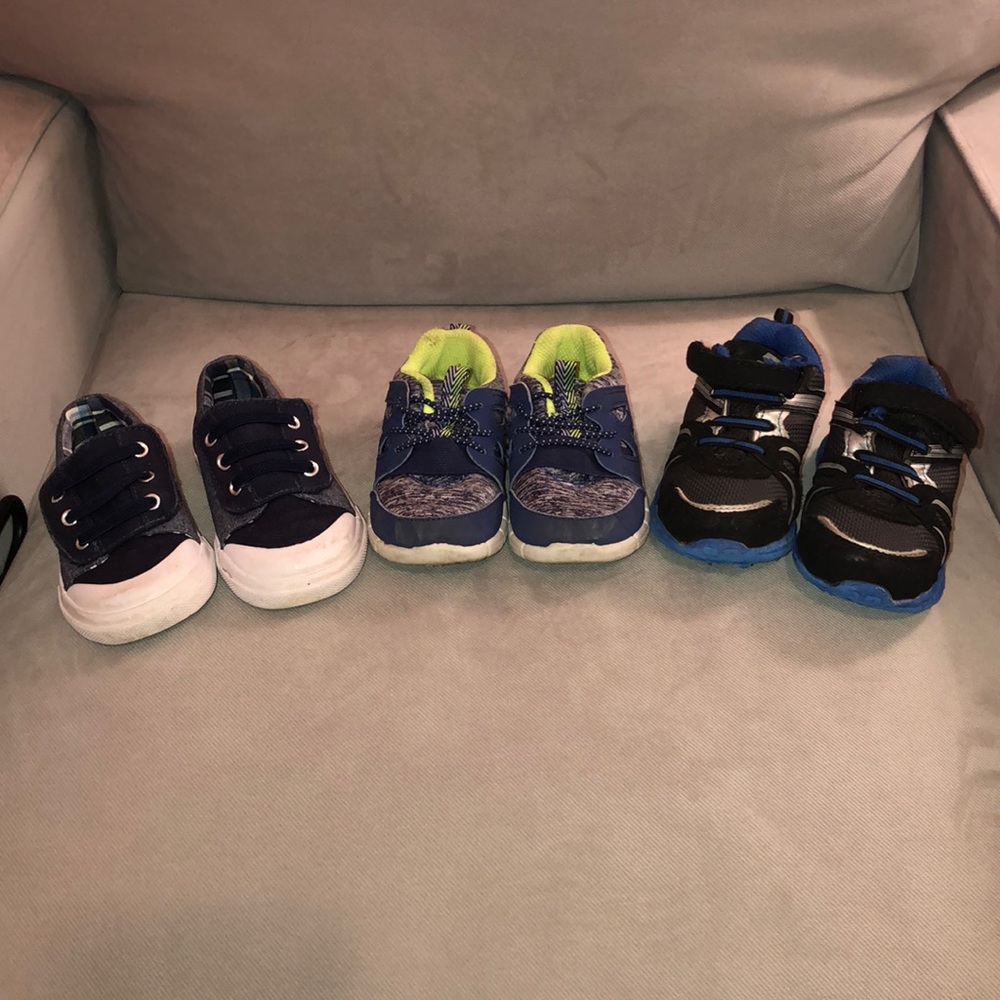 3️⃣ Pairs Toddler Boy Tennis Shoes! Size 7.